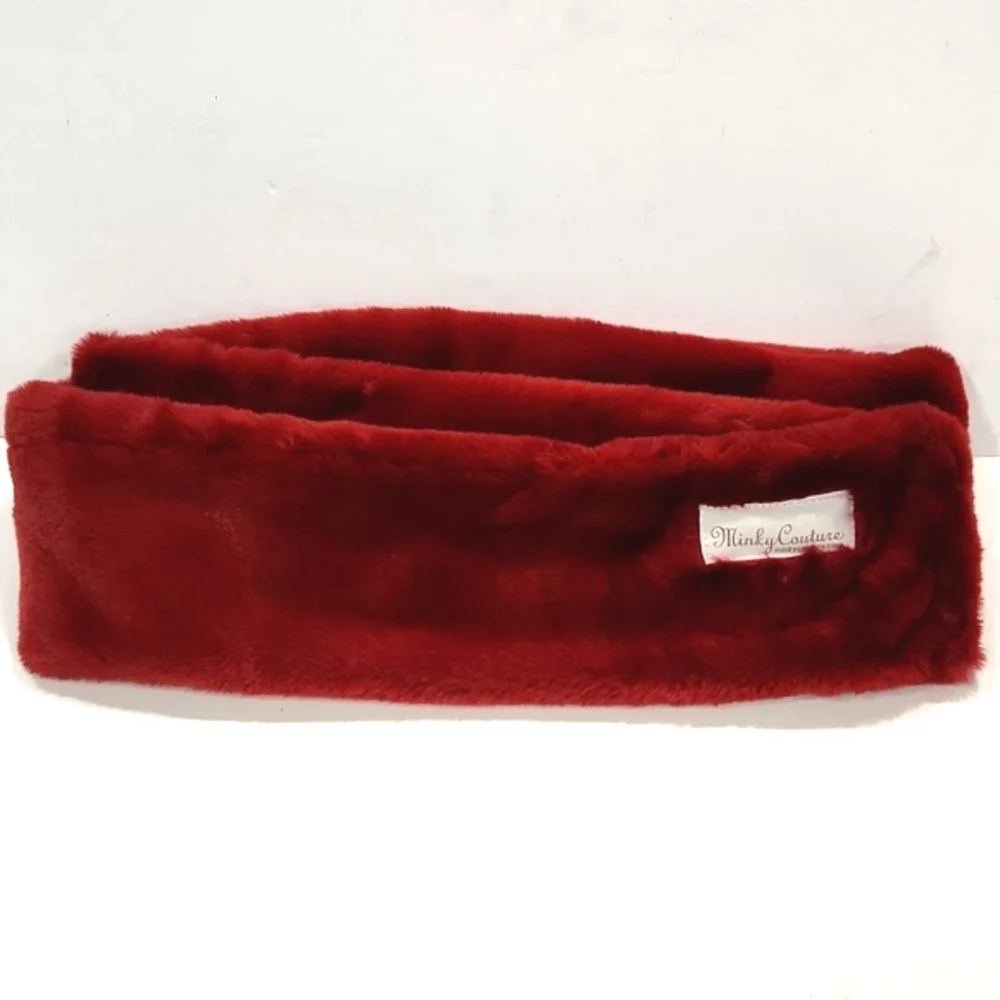 Minky Couture Luxury Plush Deep Red Scarf NWOT